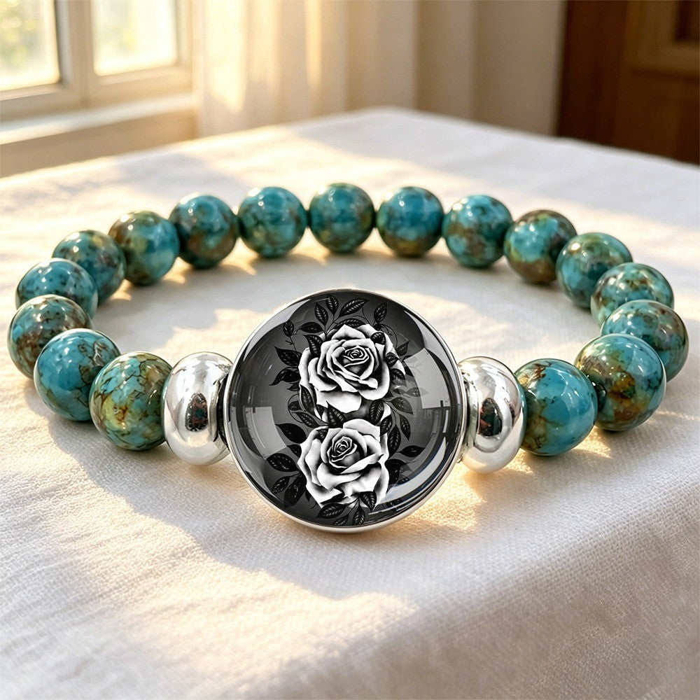 Black & White Rose Bracelet
