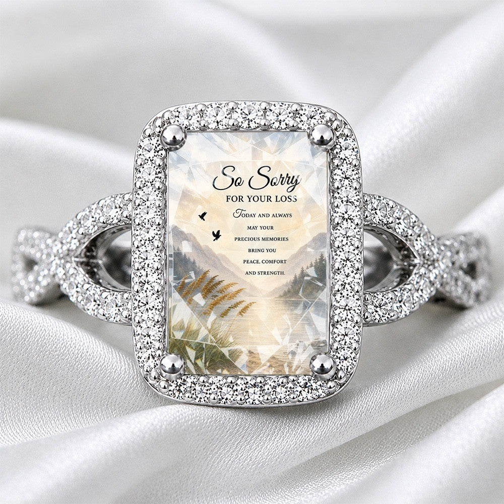 Square Scenery Memorial Ring