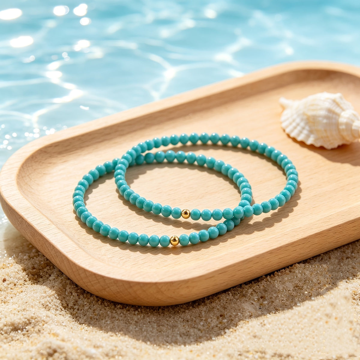 Turquoise Bead Bracelet Set