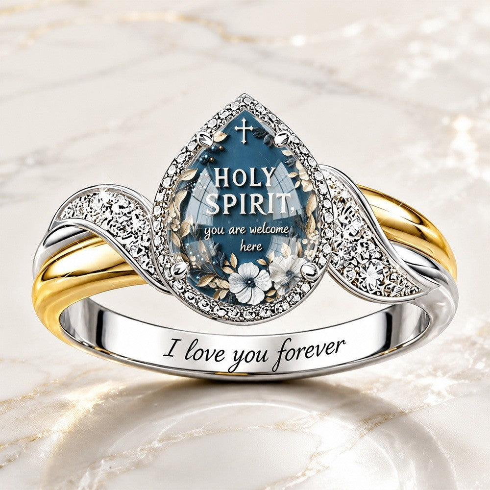 Holy Spirit Teardrop Ring