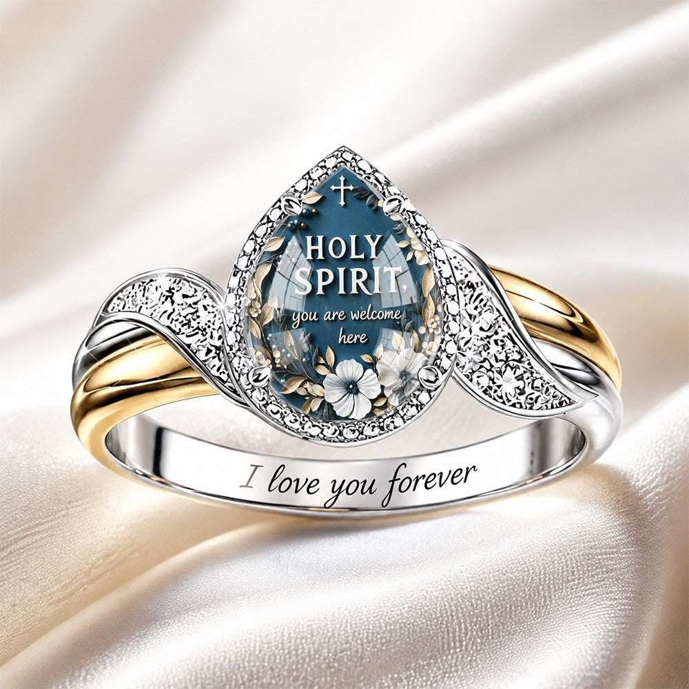 Holy Spirit Teardrop Ring