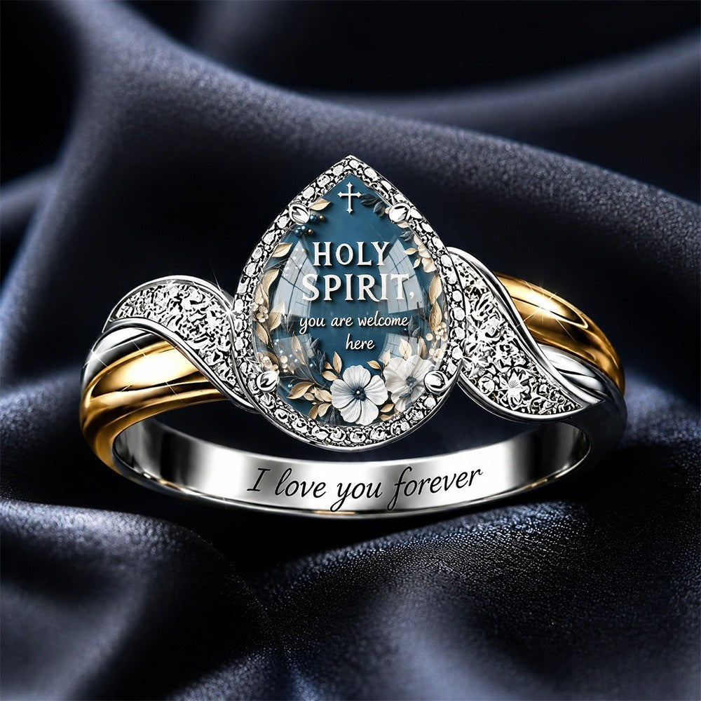 Holy Spirit Teardrop Ring