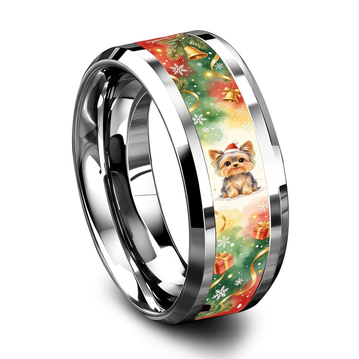 Yorkie Puppy Holiday Ring