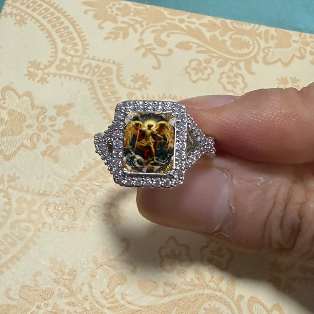 Winged Archangel Square Ring