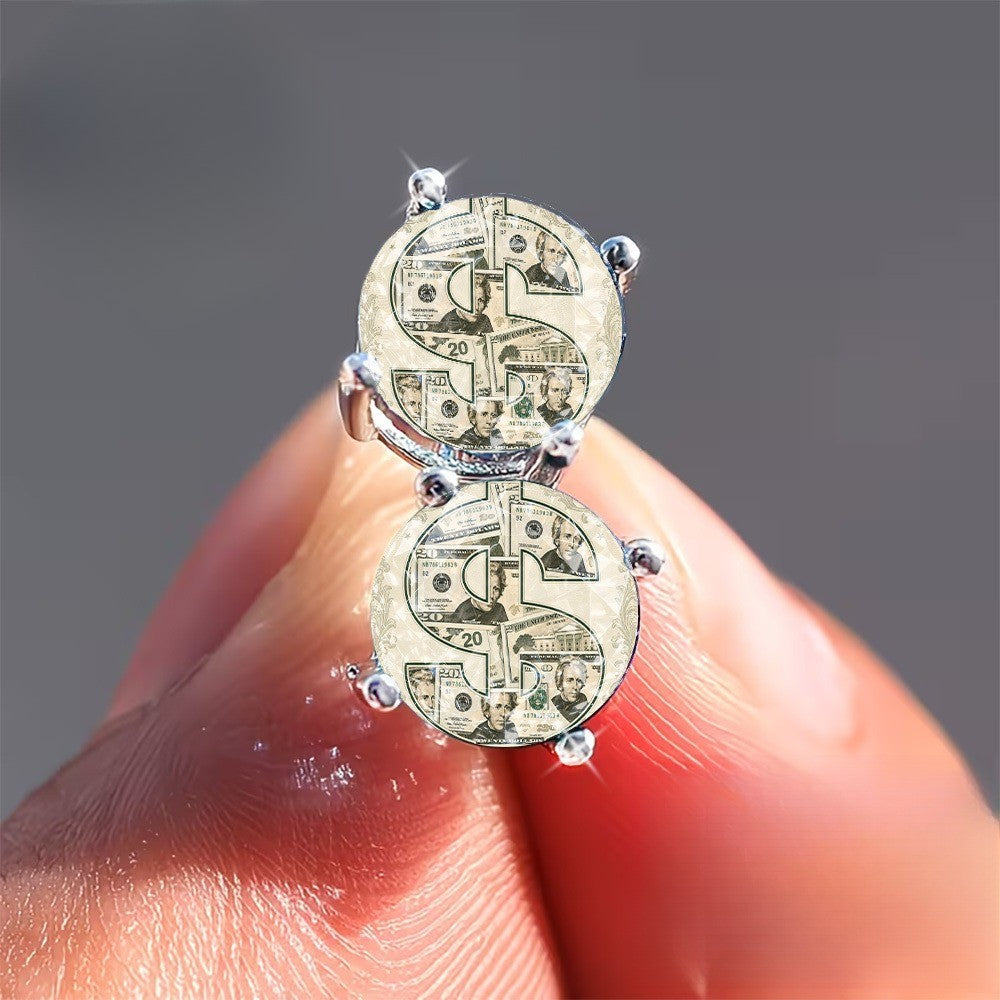 Dollar Sign Stud Earrings