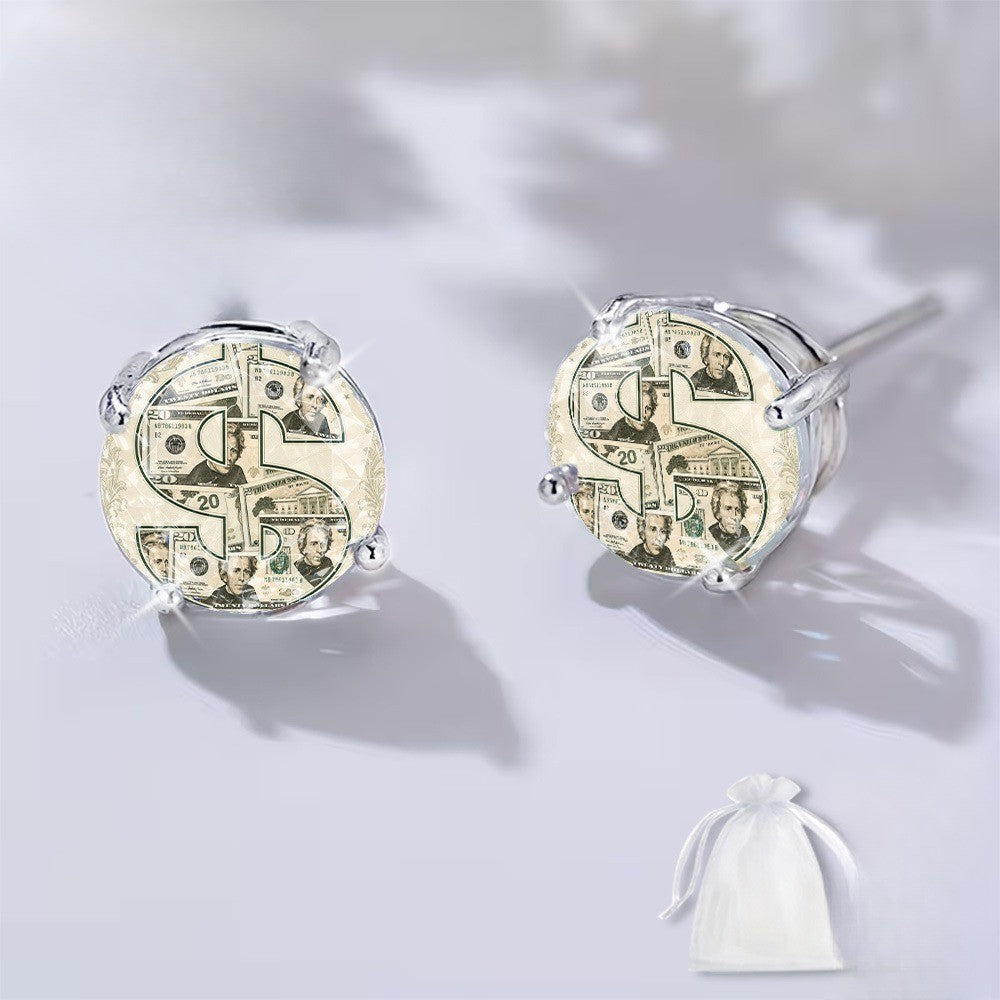 Dollar Sign Stud Earrings