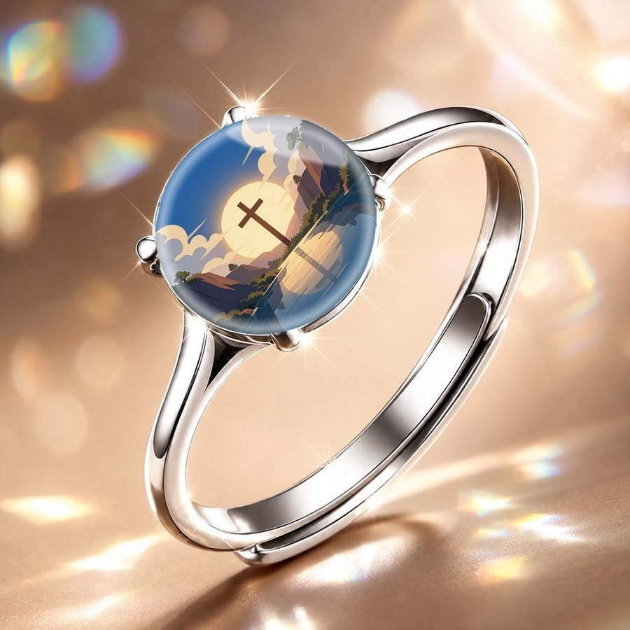 Mountain Cross Scenery Ring