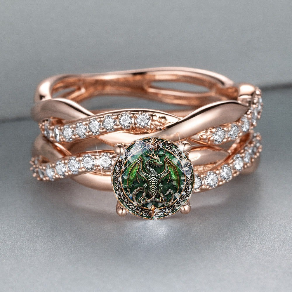 Green Dragon Multi-Band Ring