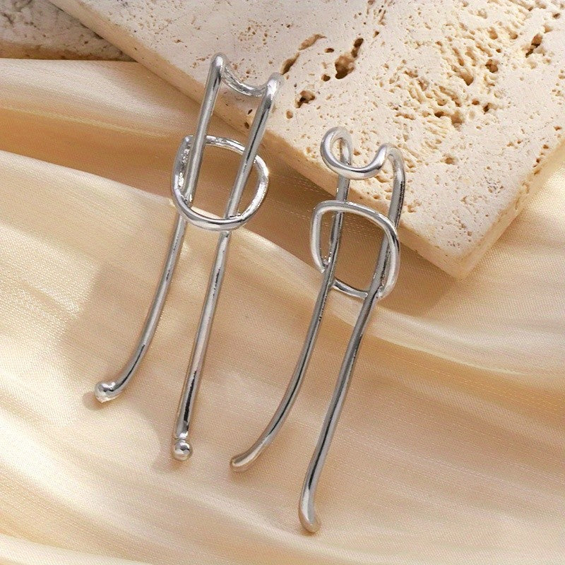 Asymmetrical Elongated Loop Earrings