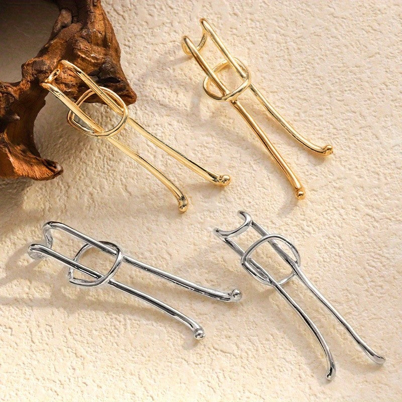 Asymmetrical Elongated Loop Earrings