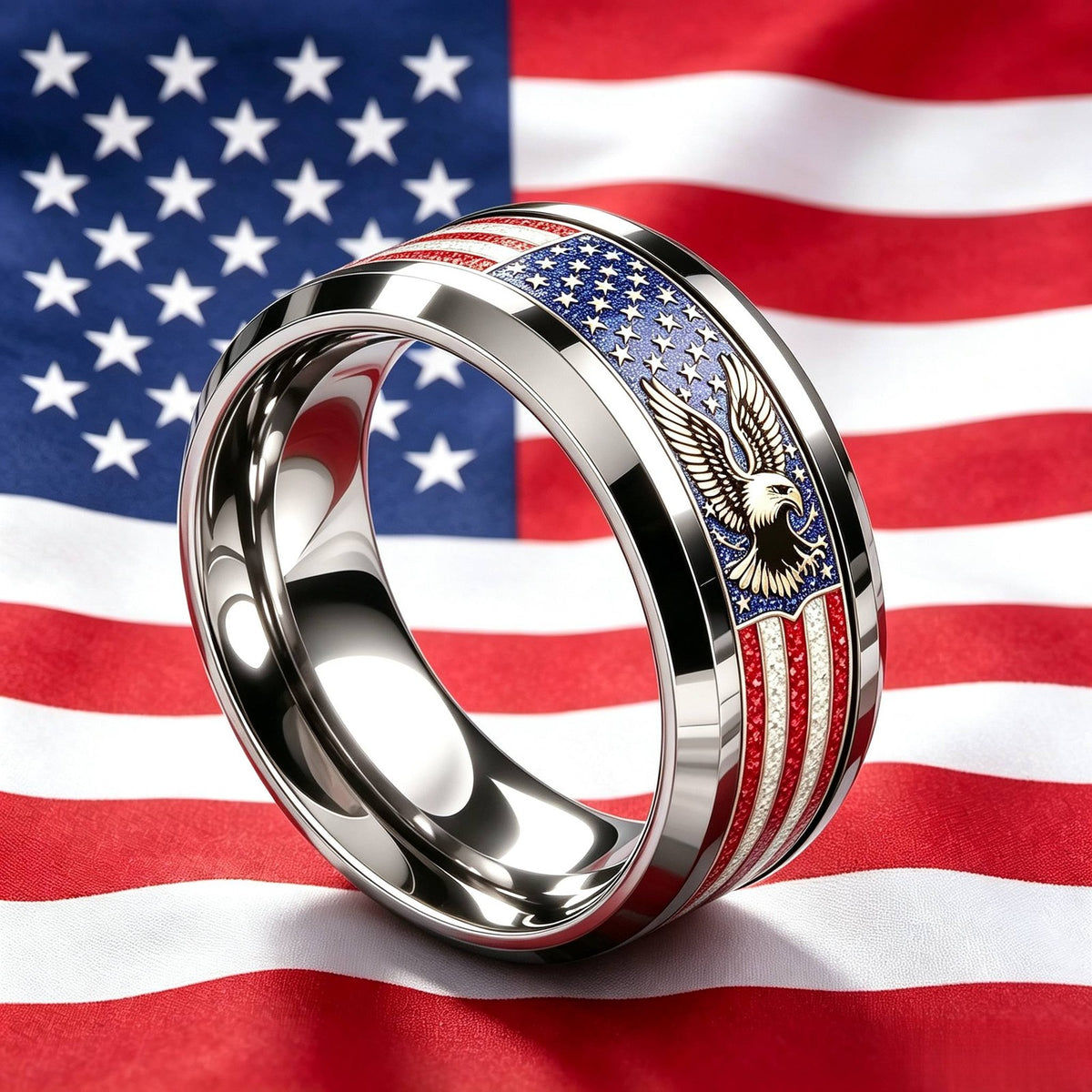 American Flag Eagle Ring