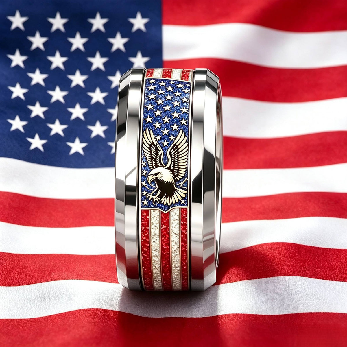 American Flag Eagle Ring