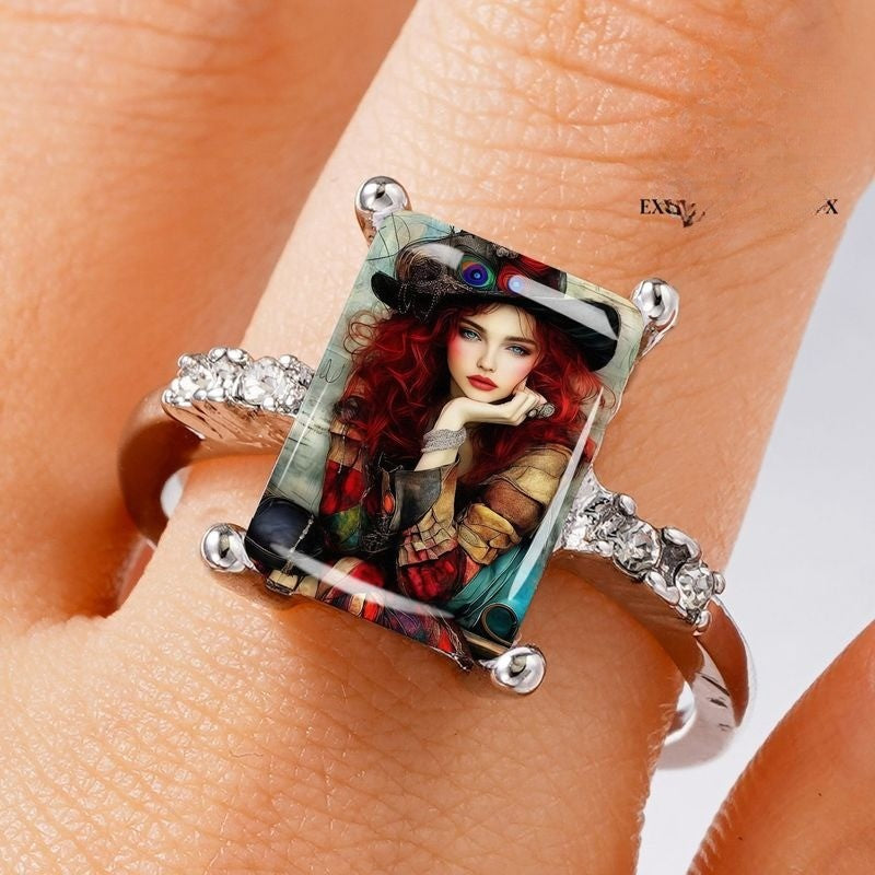 Red Hair Portrait Ring