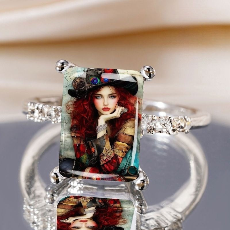 Red Hair Portrait Ring