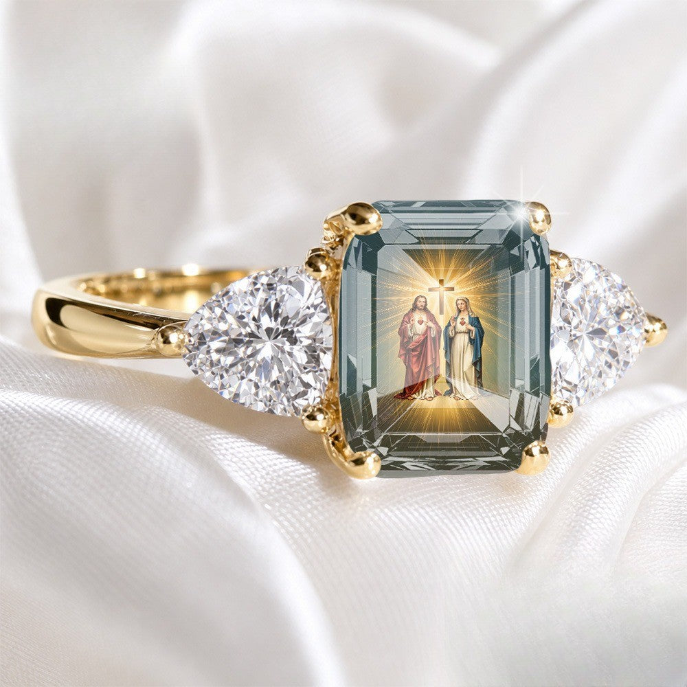 Sacred Figures Rectangular Ring