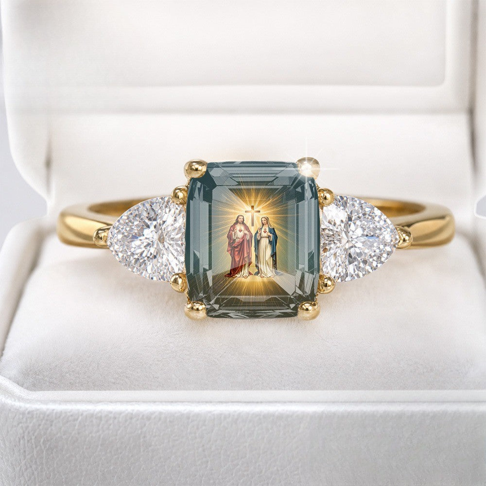 Sacred Figures Rectangular Ring