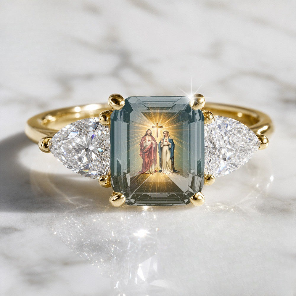 Sacred Figures Rectangular Ring