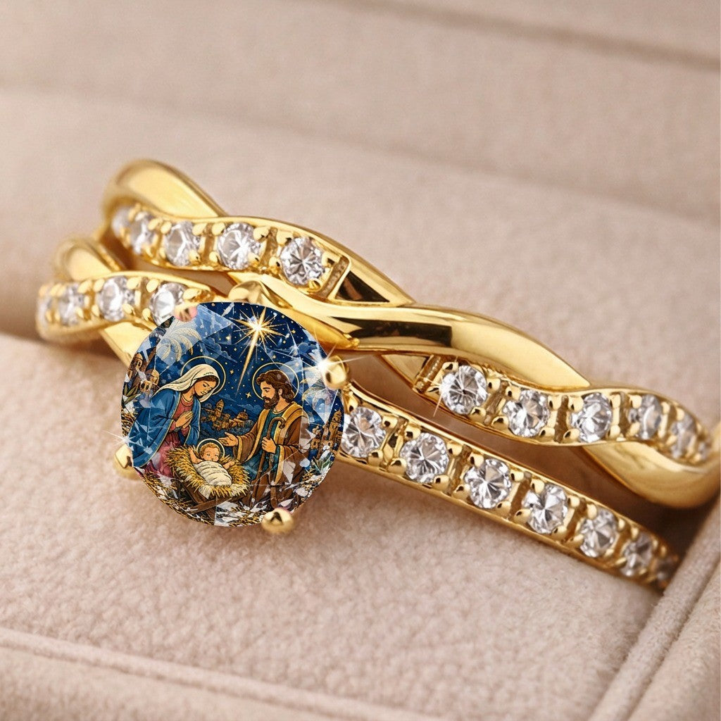 Nativity Scene Braided Ring