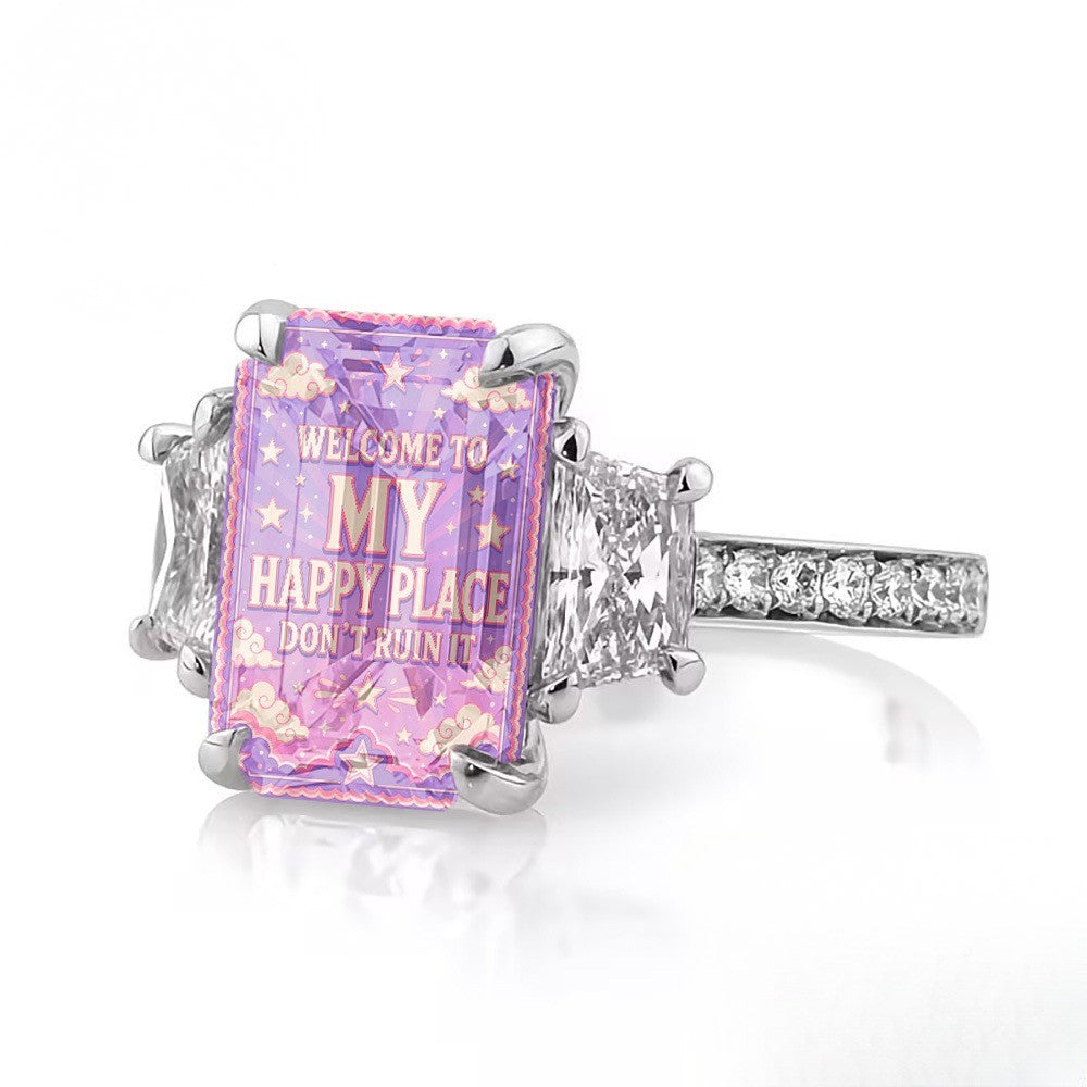 Purple Starry Sky Square Ring