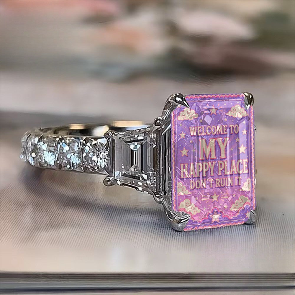 Purple Starry Sky Square Ring