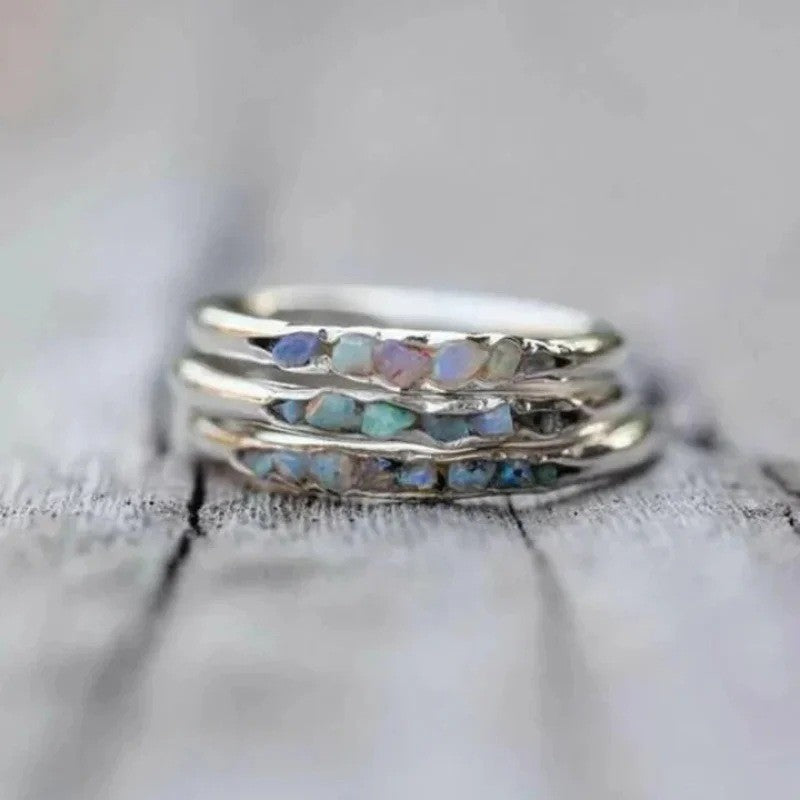 Stackable Opal Stone Ring Set