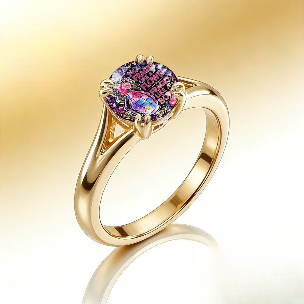 Floral Grenade Statement Ring