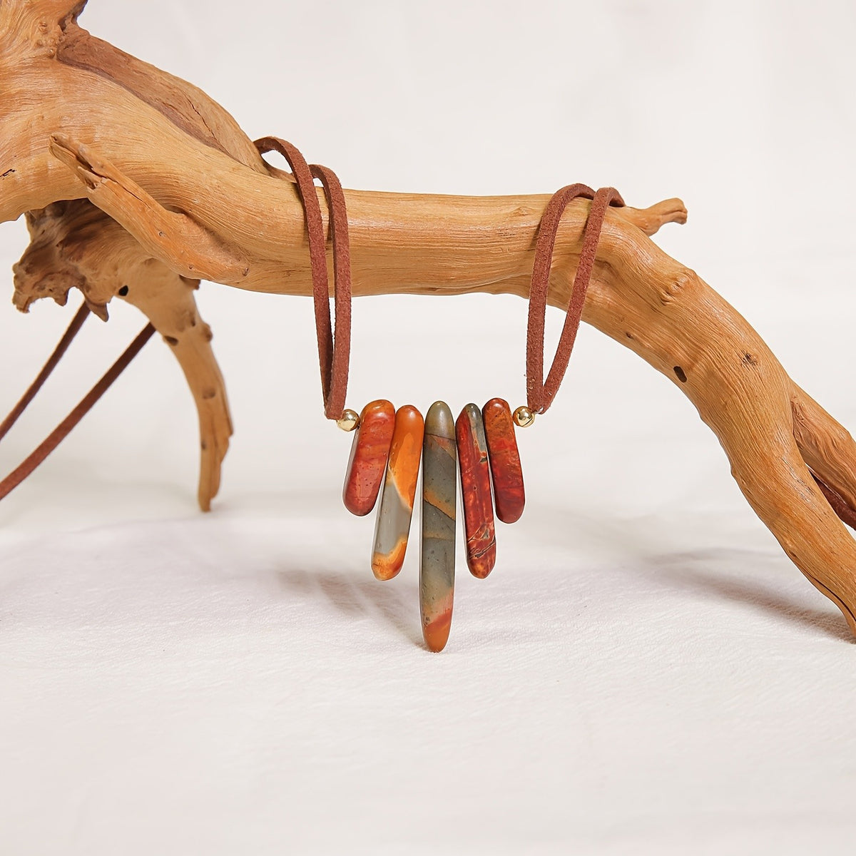 Multicolor Stone Tusk Necklace