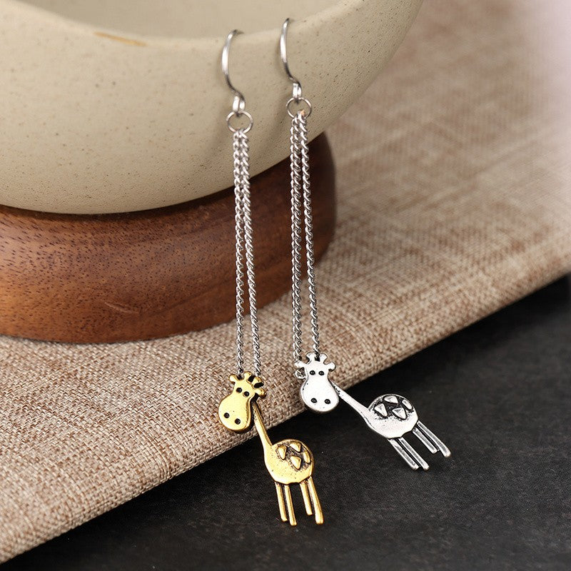 Asymmetrical Giraffe Drop Earrings