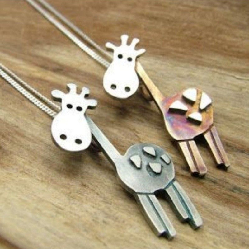 Asymmetrical Giraffe Drop Earrings