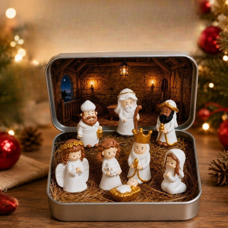 Mini Nativity Scene Tin Set