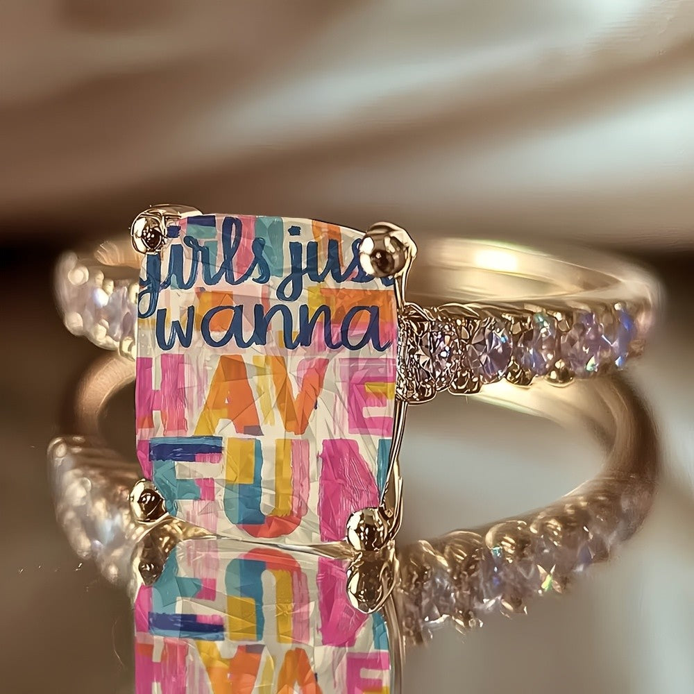 Colorful Graffiti Square Ring
