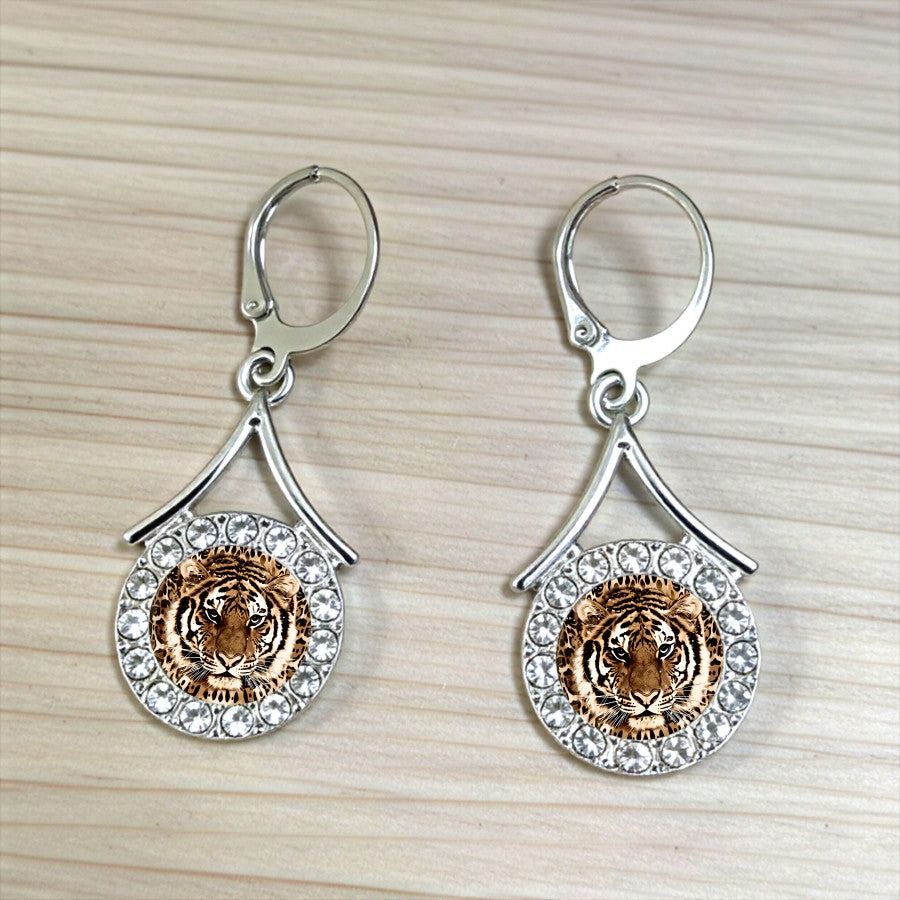 Tiger Crystal Drop Earrings