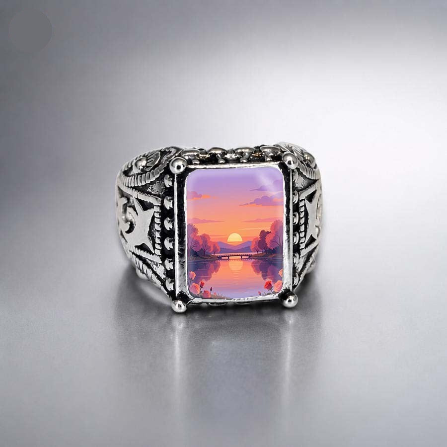 Sunset Bridge Square Ring