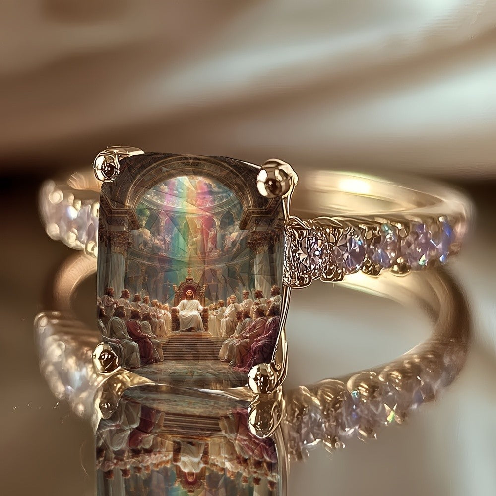 Heavenly Temple Square Ring