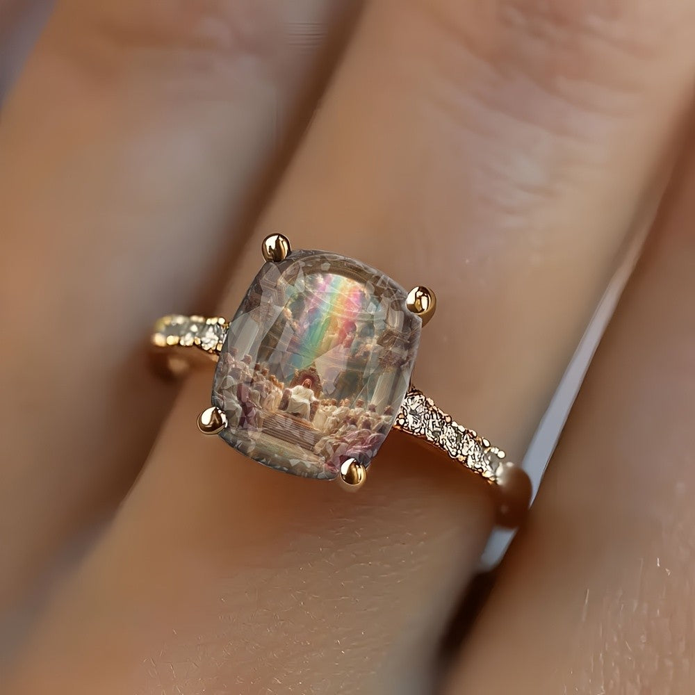 Heavenly Temple Square Ring