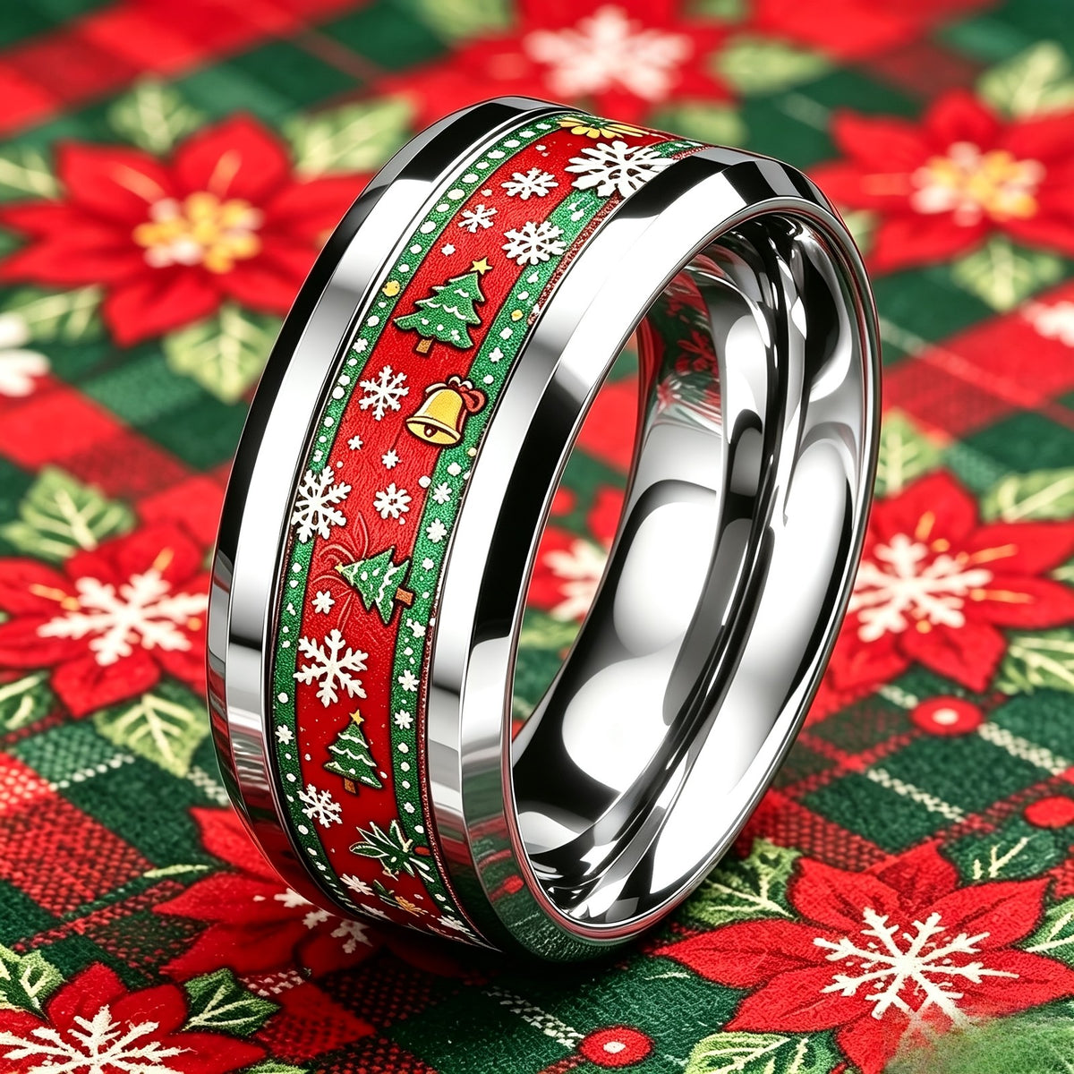 Christmas Tree & Snowflake Ring