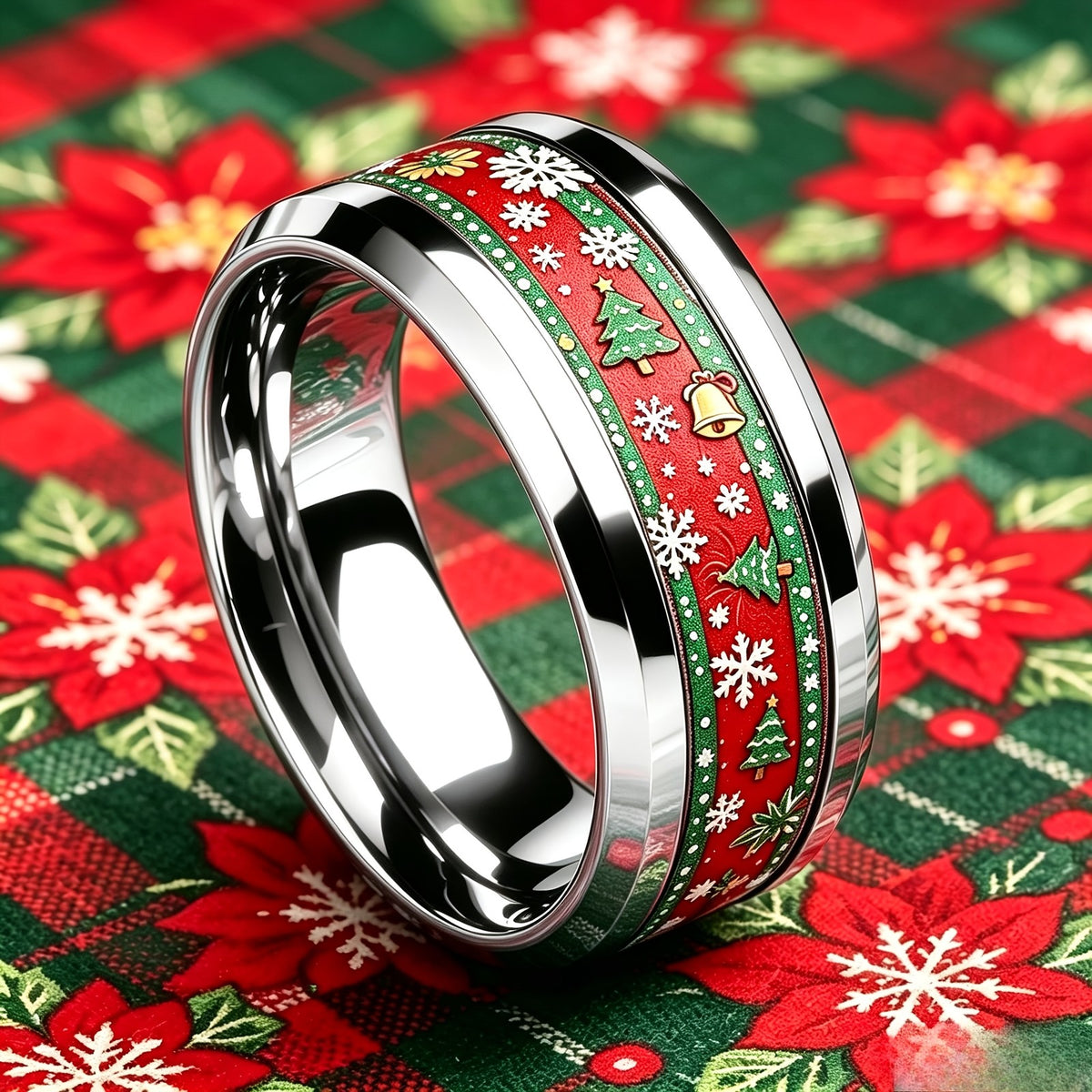 Christmas Tree & Snowflake Ring