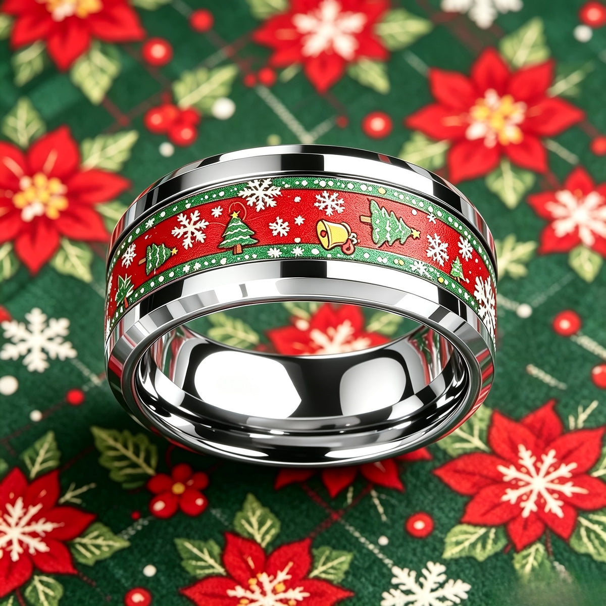 Christmas Tree & Snowflake Ring