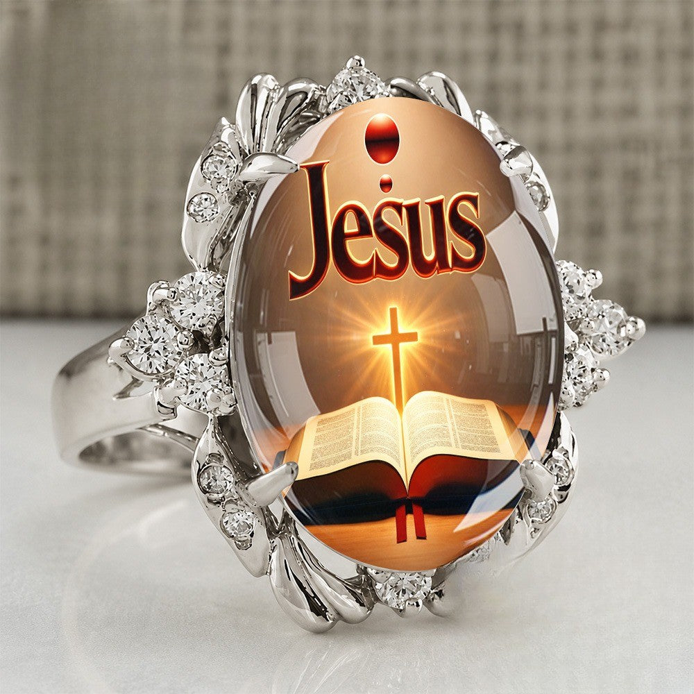 Cross & Bible Statement Ring