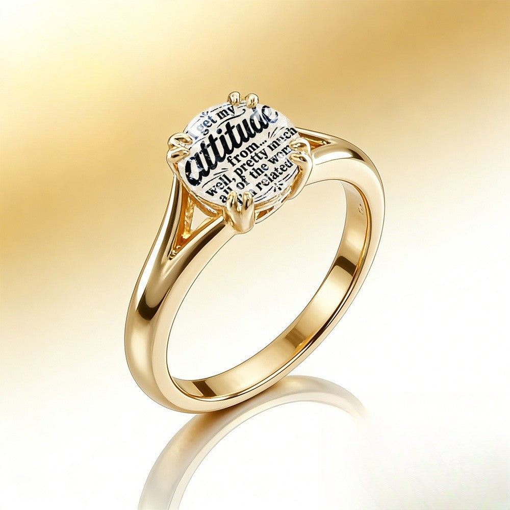 Attitude Quote Glass Ring