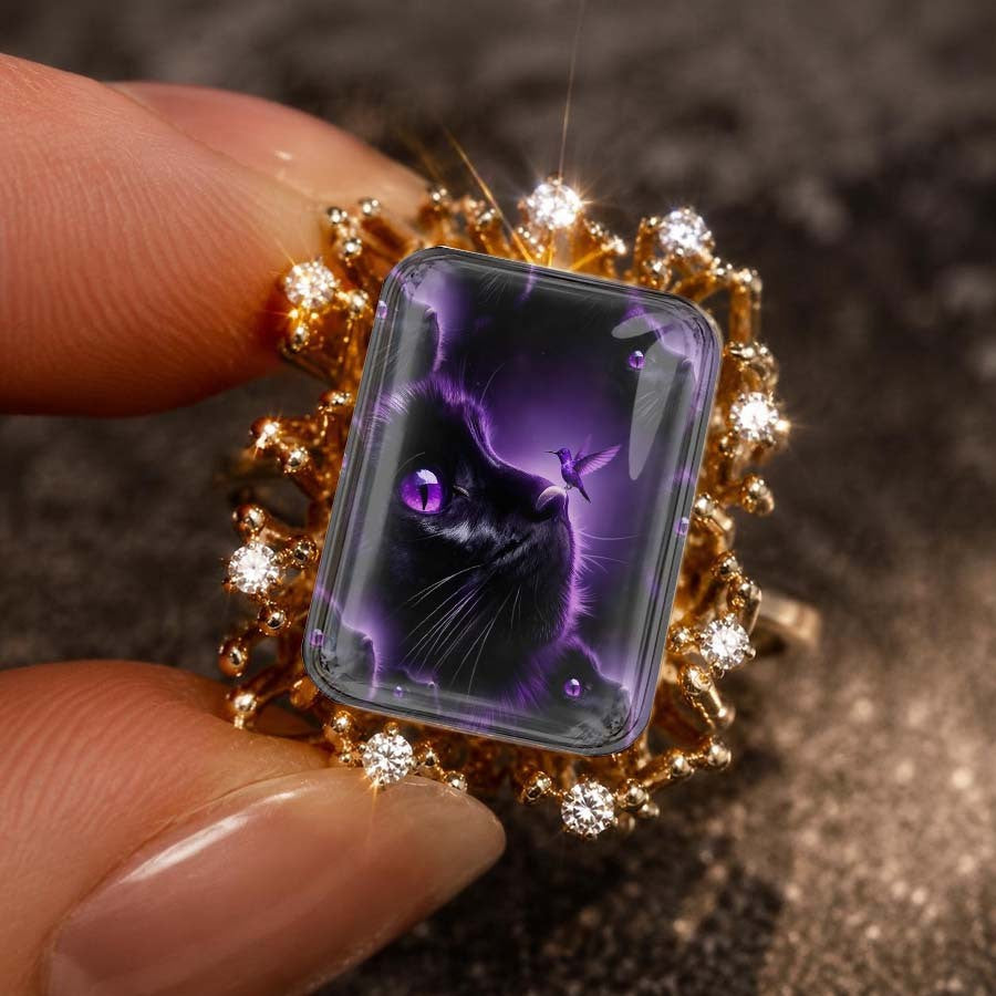 Purple Cat Square Ring