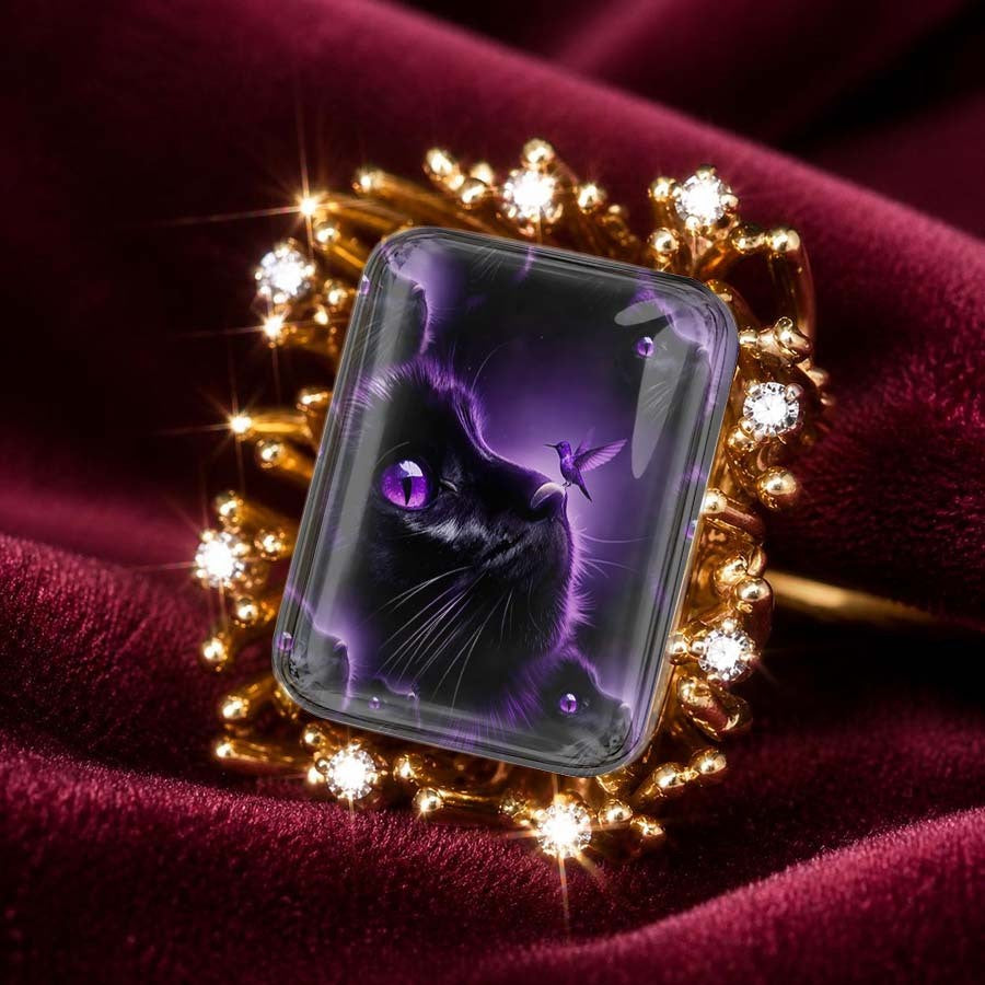 Purple Cat Square Ring
