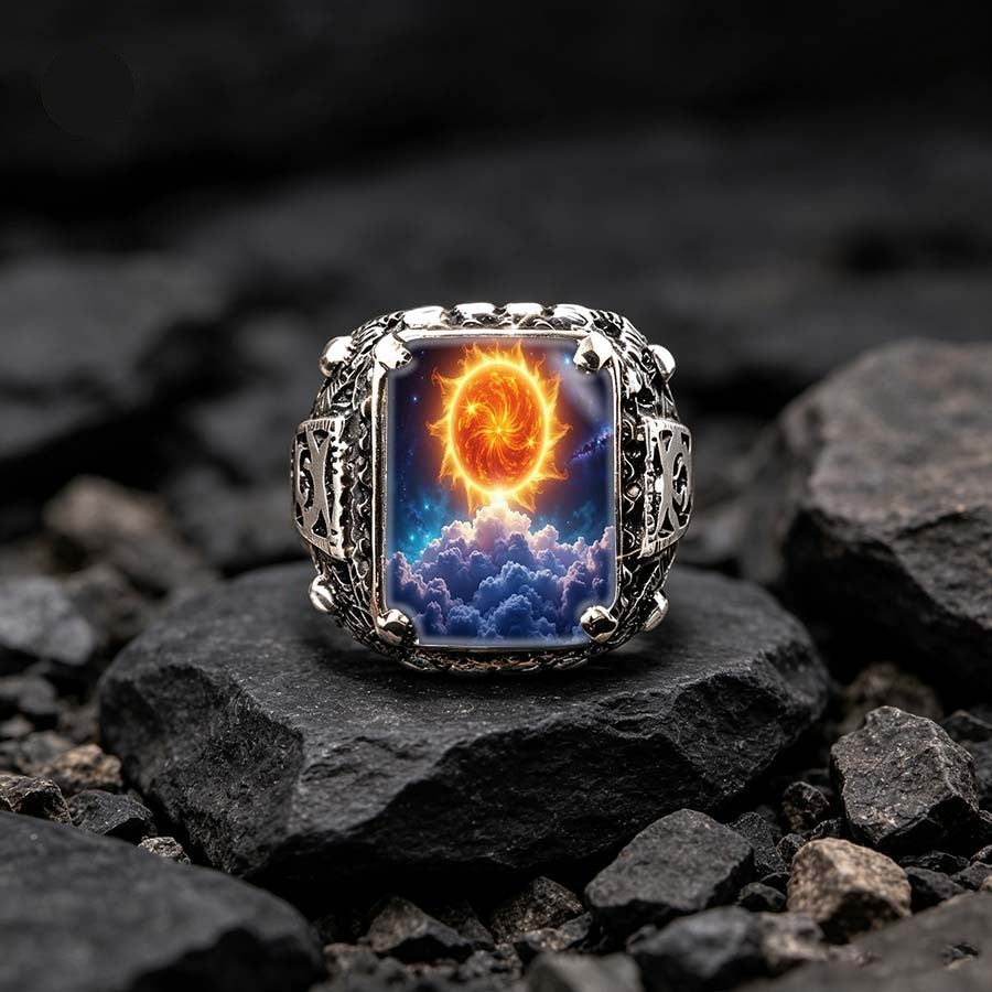 Sun & Clouds Square Ring