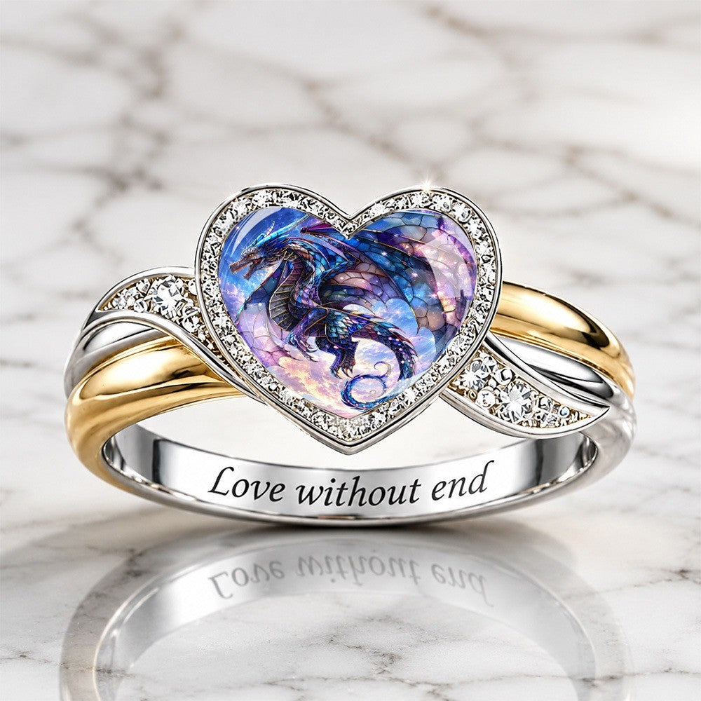 Starry Dragon Heart Ring