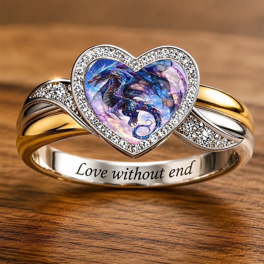 Starry Dragon Heart Ring