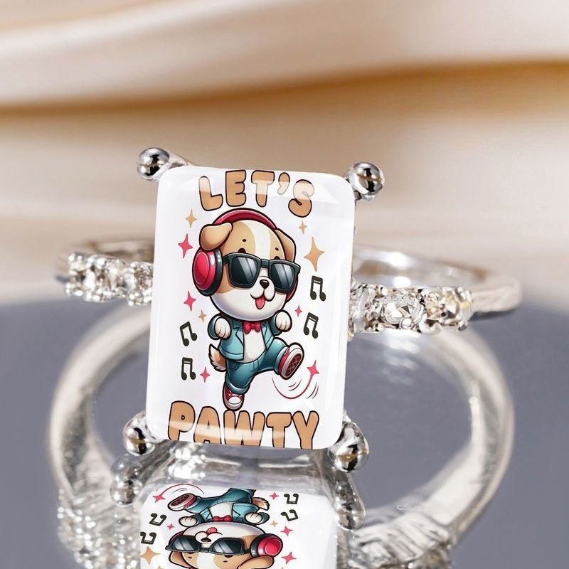Playful Puppy Rectangle Ring