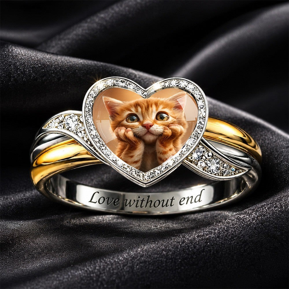 Kitten Heart Portrait Ring