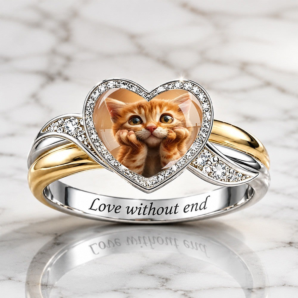 Kitten Heart Portrait Ring