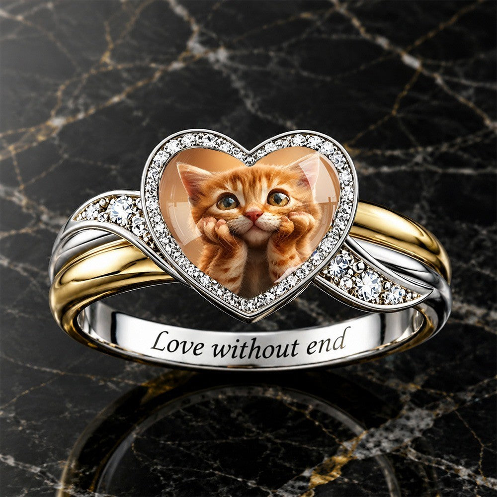 Kitten Heart Portrait Ring
