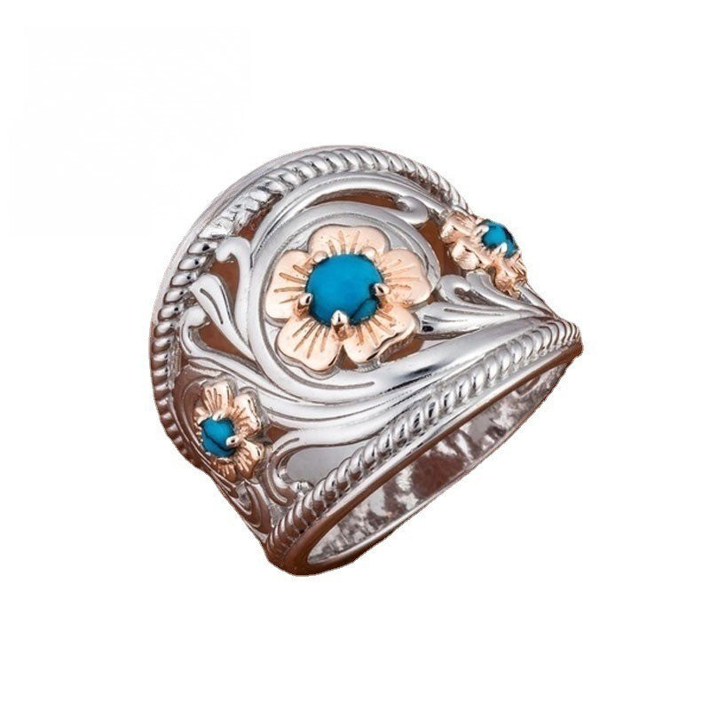 Two-Tone Floral Swirl Ring
